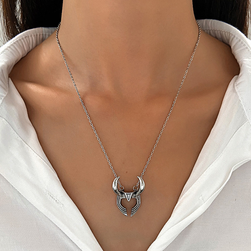 Korejiešu modes melns sudraba krāsas buļļa galvas kulons kaklarota sievietēm vīriešiem hip hop dzīvnieku dizaineru rotaslietas gotikas aksesuāri