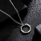 Norveški Viking Mobius okrugli prsten s privjeskom Ogrlica za muškarce od nehrđajućeg čelika upletena bežična kružna geometrijska ogrlica Muški vrući nakit