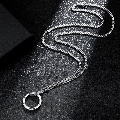 Norveški Viking Mobius okrugli prsten s privjeskom Ogrlica za muškarce od nehrđajućeg čelika upletena bežična kružna geometrijska ogrlica Muški vrući nakit