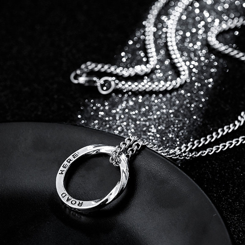 Norveški Viking Mobius okrugli prsten s privjeskom Ogrlica za muškarce od nehrđajućeg čelika upletena bežična kružna geometrijska ogrlica Muški vrući nakit