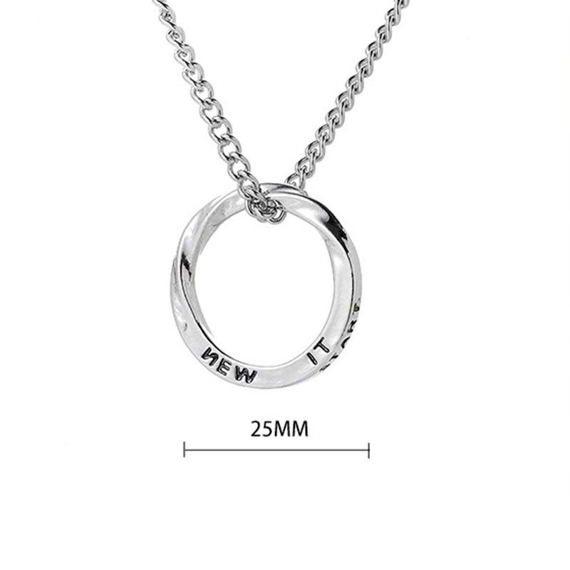 Norveški Viking Mobius okrugli prsten s privjeskom Ogrlica za muškarce od nehrđajućeg čelika upletena bežična kružna geometrijska ogrlica Muški vrući nakit