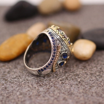 Ρετρό χειροποίητο τούρκικο δαχτυλίδι για άνδρες Vintage οβάλ μικτά δαχτυλίδια ζιργκόν πανκ μοντέρνα ισλαμικά θρησκευτικά μουσουλμανικά κοσμήματα