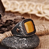 Retro käsitsi valmistatud Türgi sõrmus meestele Vintage topeltmõõgad, kollased tsirkoonist sõrmused, punk 2022 trendikad islami usulised moslemiehted