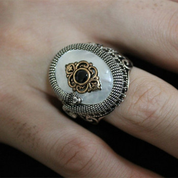 Ρετρό χειροποίητο τουρκικό δαχτυλίδι φιδιού για άνδρες Vintage διπλά σπαθιά λευκά ζιργκόν δαχτυλίδια πανκ 2022 Μοντέρνα Ισλαμικά Θρησκευτικά Μουσουλμάνα