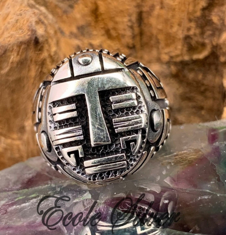 Retro srebrni muški punk prsten izrezbareni uzorak maske Personalizirano lokomotiva Bizarno prstenje za muškarce Party Gothic Trendy nakit