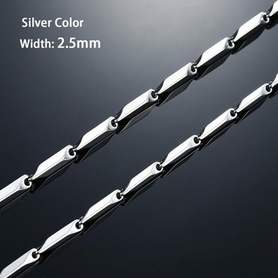 Širina 3 mm Rolo bambusov lanac od nehrđajućeg čelika Visokokvalitetna ogrlica zlatne/srebrne boje Muškarci Žene Choker Nakit Dodaci