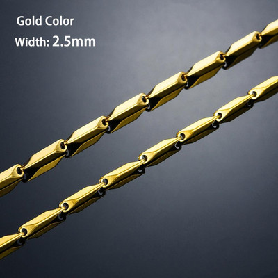 Širina 3 mm Rolo bambusov lanac od nehrđajućeg čelika Visokokvalitetna ogrlica zlatne/srebrne boje Muškarci Žene Choker Nakit Dodaci