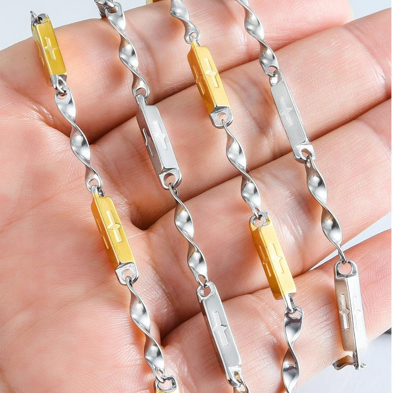 Širina 3 mm Rolo bambusov lanac od nehrđajućeg čelika Visokokvalitetna ogrlica zlatne/srebrne boje Muškarci Žene Choker Nakit Dodaci