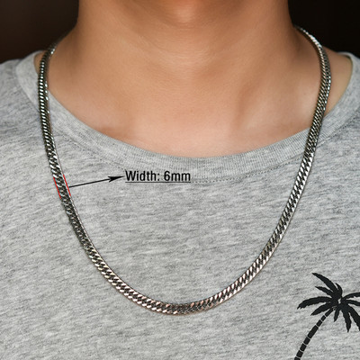 Muškarci srebrne boje od nehrđajućeg čelika, kubanska ogrlica s karičnim lancem, visokokvalitetna vodootporna ogrlica, punk teški nakit, dodatak, poklon