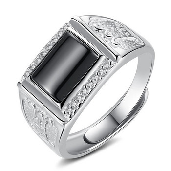 Μαύρα δαχτυλίδια όνυχας για άντρες Διευρυμένο επαγγελματικό στυλ Anillos Fashion Silver φινιρίσματα Αξεσουάρ κοσμήματος Δώρα για ώριμο αγόρι