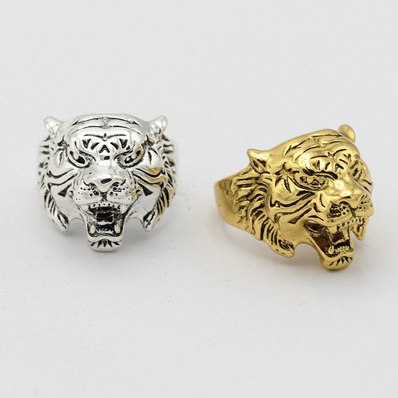 Χρυσά δαχτυλίδια τίγρης για άντρες Κοσμήματα μόδας ρυθμιζόμενο μέγεθος με δυνατότητα αλλαγής μεγέθους Vintage Anillos Punk μεταλλικά αξεσουάρ για πάρτι