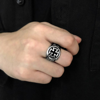 Ανδρικό δαχτυλίδι σταυρός Vintage ασημένιο μεταλλικό Anillos με δυνατότητα αλλαγής μεγέθους Γυναικεία κοσμήματα μόδας γούρι Αξεσουάρ Αγόρια Δώρο γενεθλίων Δωρεάν αποστολή