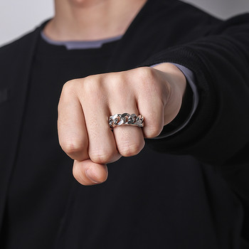 Δαχτυλίδι 8 χιλιοστών Cuba Chain Homme Δαχτυλίδι από ατσάλι τιτανίου για άνδρες Γυναικείες Μονό δαχτυλίδι HipHop Rock Αξεσουάρ κοσμημάτων Χονδρική