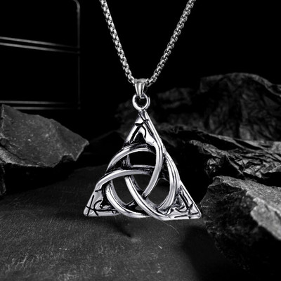 Νέο κολιέ Kpop Irish Celtic Knot Κρεμαστό Κολιέ ανδρικά Hip Hop Long Chain κολιέ για γυναίκες Κοσμήματα λαιμού Gothic Streetwear Fashion