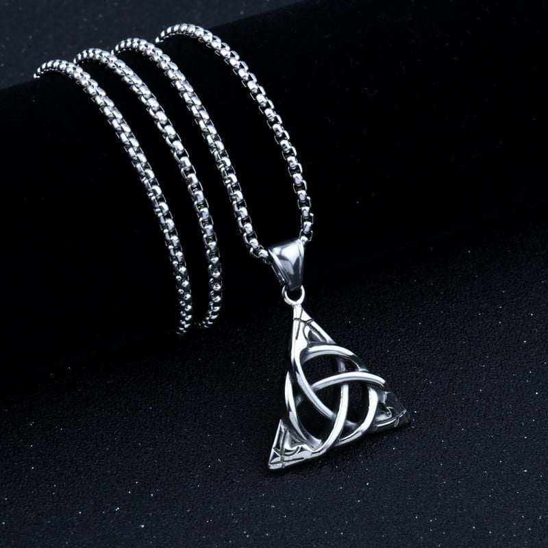 Νέο κολιέ Kpop Irish Celtic Knot Κρεμαστό Κολιέ ανδρικά Hip Hop Long Chain κολιέ για γυναίκες Κοσμήματα λαιμού Gothic Streetwear Fashion
