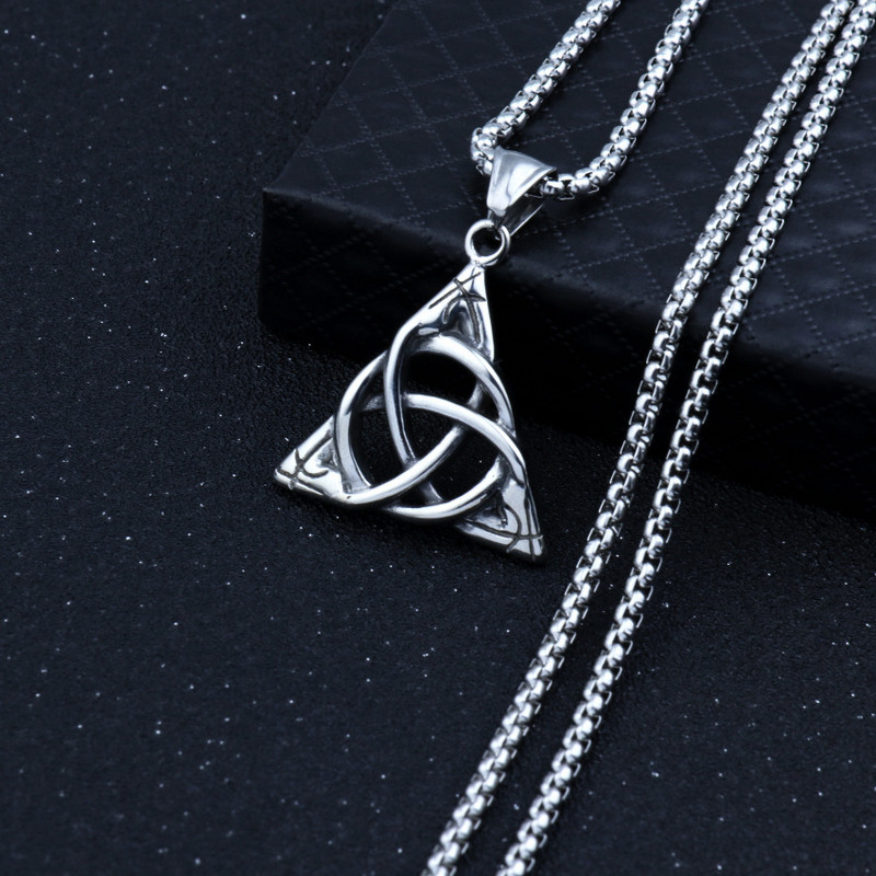 Νέο κολιέ Kpop Irish Celtic Knot Κρεμαστό Κολιέ ανδρικά Hip Hop Long Chain κολιέ για γυναίκες Κοσμήματα λαιμού Gothic Streetwear Fashion
