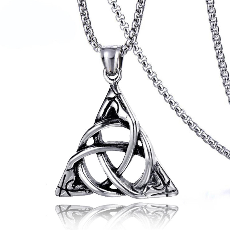 Νέο κολιέ Kpop Irish Celtic Knot Κρεμαστό Κολιέ ανδρικά Hip Hop Long Chain κολιέ για γυναίκες Κοσμήματα λαιμού Gothic Streetwear Fashion