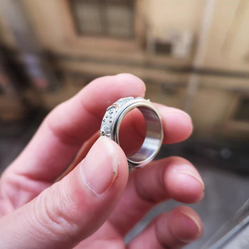 Δαχτυλίδι Anxiety Ring Fidget Spinner Ring για γυναίκες Δαχτυλίδι από τιτάνιο ατσάλινο δαχτυλίδι Sun Moon Star Men Lover Couple Spinning Spinner Ring Homme