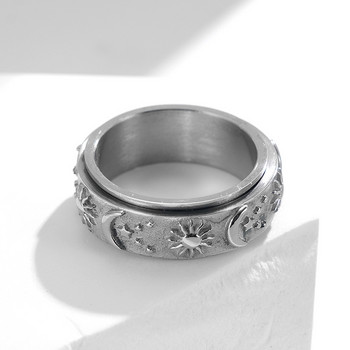 Δαχτυλίδι Anxiety Ring Fidget Spinner Ring για γυναίκες Δαχτυλίδι από τιτάνιο ατσάλινο δαχτυλίδι Sun Moon Star Men Lover Couple Spinning Spinner Ring Homme