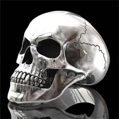 Пръстен с преувеличен череп за мъже, нов готически индивидуален пънк пръстен, модни метални аксесоари, парти бижута, размер 6-13