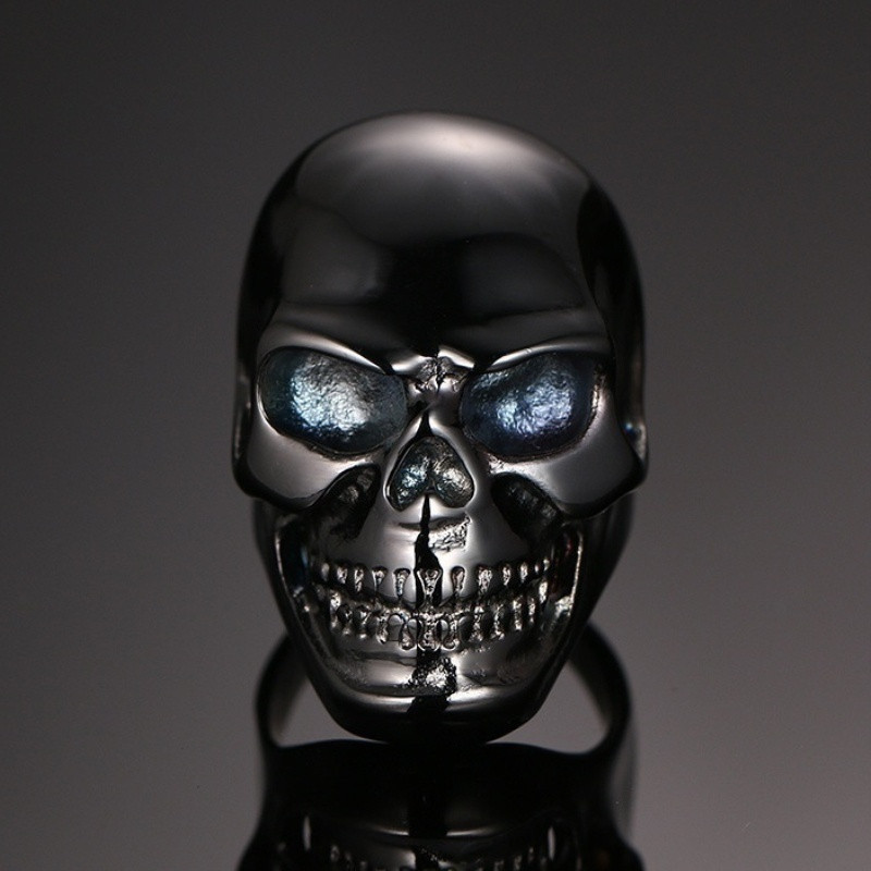 Vintage ανδρικά δαχτυλίδια Skeleton Punk Rock Κοσμήματα Μαύρο κρανίο δαχτυλίδι για αποκριάτικο πάρτι αξεσουάρ δώρου