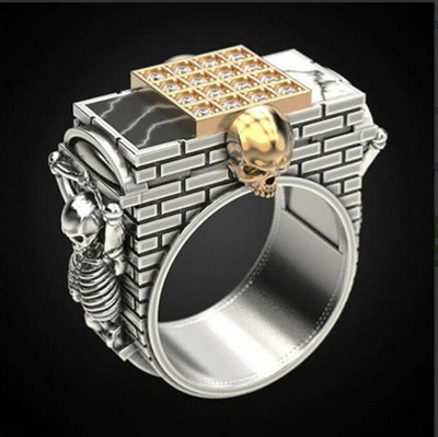 Gooti punk Satanic Devil Skull Ring Vintage Steampunk meeste roostevabast terasest sõrmus Hiphop Mootorrataste Rock Biker Ehted Hulgimüük