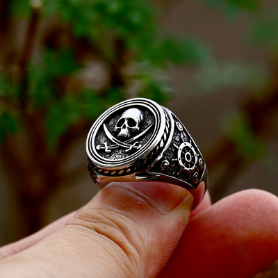 Gooti punk Satanic Devil Skull Ring Vintage Steampunk meeste roostevabast terasest sõrmus Hiphop Mootorrataste Rock Biker Ehted Hulgimüük