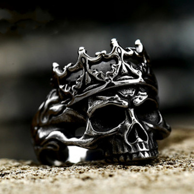 Gooti punk Satanic Devil Skull Ring Vintage Steampunk meeste roostevabast terasest sõrmus Hiphop Mootorrataste Rock Biker Ehted Hulgimüük