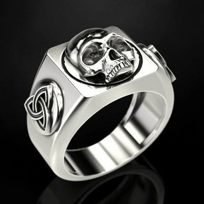 Gooti punk Satanic Devil Skull Ring Vintage Steampunk meeste roostevabast terasest sõrmus Hiphop Mootorrataste Rock Biker Ehted Hulgimüük