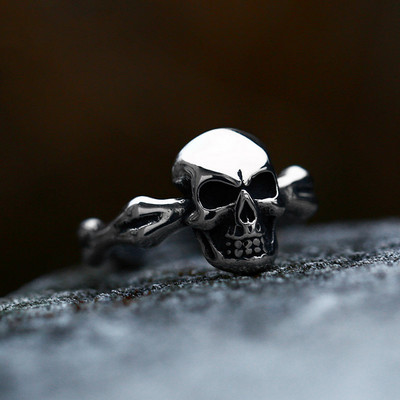 Gooti punk Satanic Devil Skull Ring Vintage Steampunk meeste roostevabast terasest sõrmus Hiphop Mootorrataste Rock Biker Ehted Hulgimüük