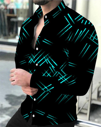 2023 Висококачествени модни мъжки ризи Ризи с копчета Ежедневни дизайнерски топове с дълъг ръкав с щампи Мъжки мъжки блузи с ревери