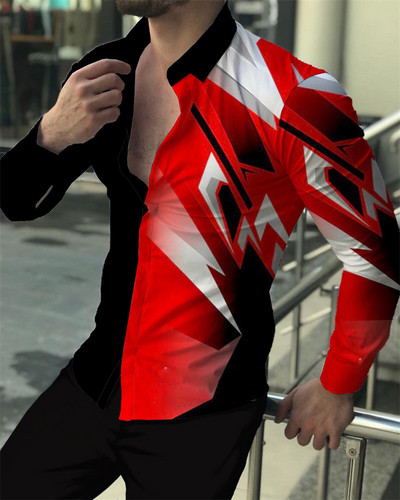 Modne muške košulje visoke kvalitete 2023. Košulje na kopčanje Ležerne dizajnerske majice dugih rukava s printom Muške muške majice na rever