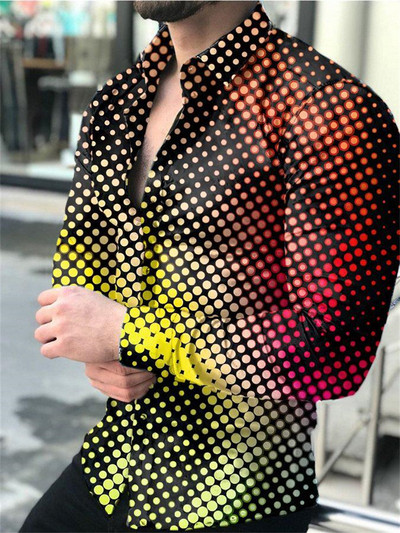 Modne muške košulje visoke kvalitete 2023. Košulje na kopčanje Ležerne dizajnerske majice dugih rukava s printom Muške muške majice na rever