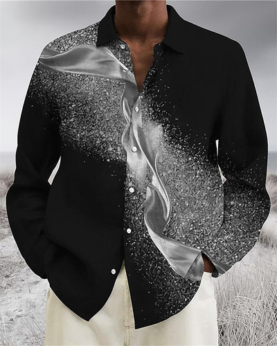 2023. gada vīriešu topi Luksusa sabiedrisks vīriešu krekls, pogāms krekls, ikdienišķs rūtains apdrukas krekls ar garām piedurknēm.