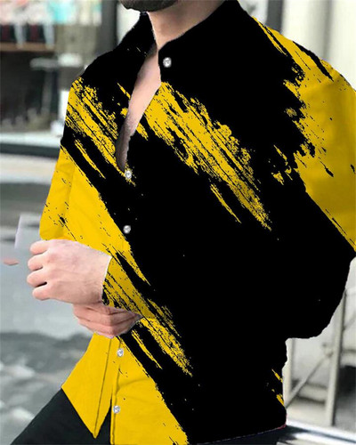 2023. gada vīriešu topi Luksusa sabiedrisks vīriešu krekls, pogāms krekls, ikdienišķs rūtains apdrukas krekls ar garām piedurknēm.