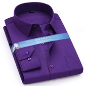 Ανδρικά πουκάμισα New Fashion Twill Μασίφ επαγγελματικό επίσημο μακρυμάνικο λευκό μπλε μωβ Μαύρο κομψό ανδρικό κοινωνικό πουκάμισο