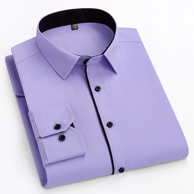 Ανδρικά πουκάμισα New Fashion Twill Μασίφ επαγγελματικό επίσημο μακρυμάνικο λευκό μπλε μωβ Μαύρο κομψό ανδρικό κοινωνικό πουκάμισο