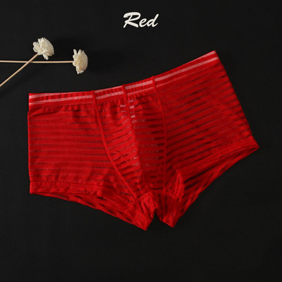 Meeste Bokserid Aluspüksid Mood Läbipaistvad Aluspüksid Triibulised Madalad Aluspüksid Seksikas meeste aluspesu Meeste Body Pagasipüksid