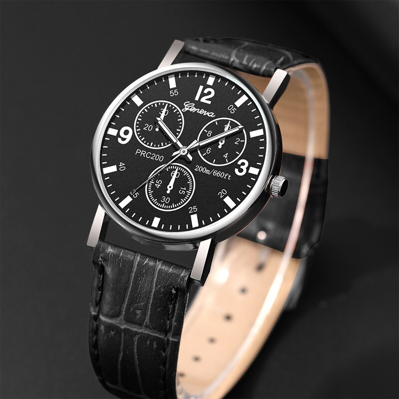 Vīriešu modes sporta trīs acu pulksteņi pāriem kvarca rokas pulkstenis vīriešiem biznesa ikdienas melns ādas pulkstenis Relogio Masculino