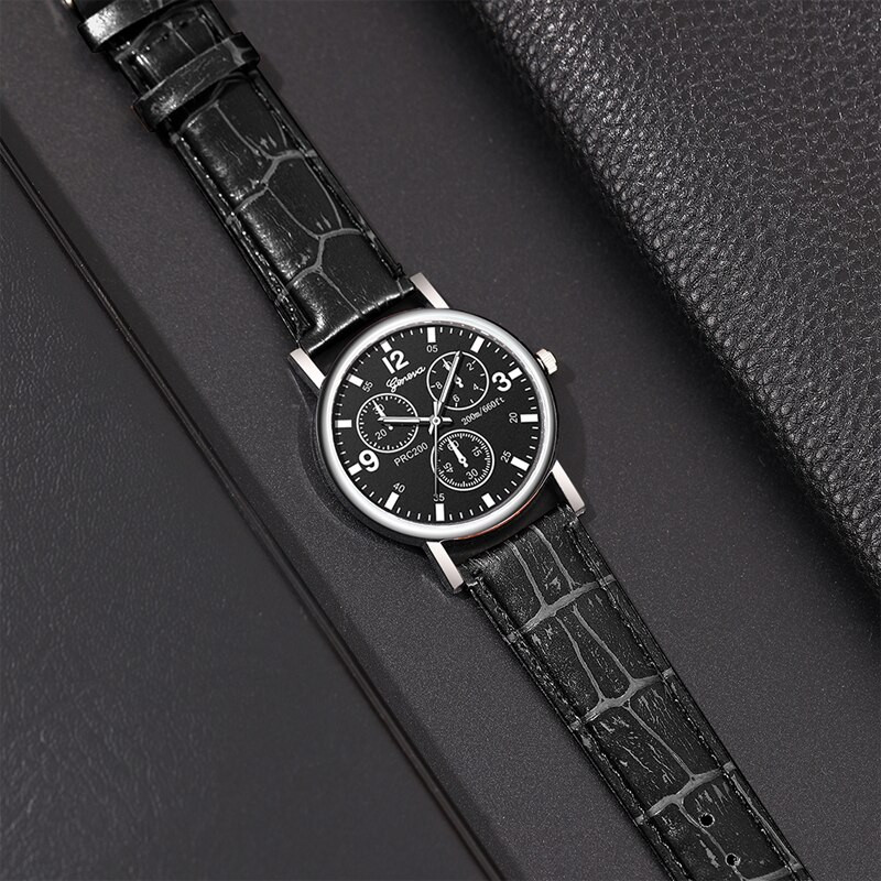 Vīriešu modes sporta trīs acu pulksteņi pāriem kvarca rokas pulkstenis vīriešiem biznesa ikdienas melns ādas pulkstenis Relogio Masculino