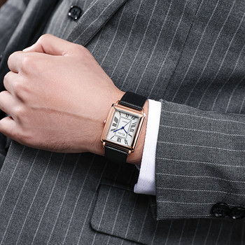 2022 Νέο ρολόι σχεδιαστή μόδας ορθογώνιο καντράν χαλαζία για άνδρες Casual δερμάτινο λουράκι Πολυτελές επαγγελματικό ρολόι χειρός Relogio Masculino