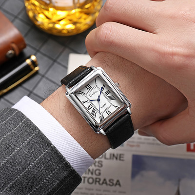 2022 нов моден дизайнерски кварцов часовник с правоъгълен циферблат за мъже Ежедневни кожени каишки Луксозен бизнес ръчен часовник Relogio Masculino