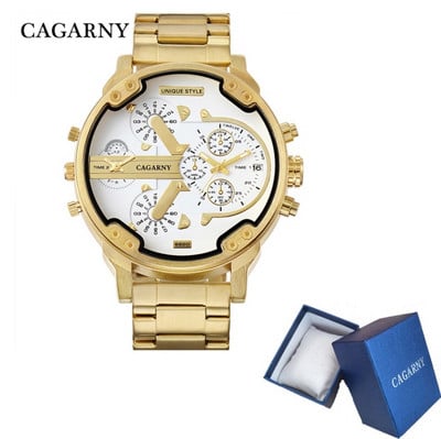 Kvarcni satovi za muškarce Vrhunska luksuzna marka Cagarny Fashion Business Muški ručni sat Gold Steel Muški ručni sat Relogio Masculino