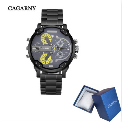 Kvarcni satovi za muškarce Vrhunska luksuzna marka Cagarny Fashion Business Muški ručni sat Gold Steel Muški ručni sat Relogio Masculino