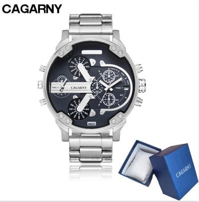 Kvarcni satovi za muškarce Vrhunska luksuzna marka Cagarny Fashion Business Muški ručni sat Gold Steel Muški ručni sat Relogio Masculino