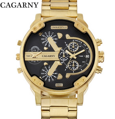 Kvarcni satovi za muškarce Vrhunska luksuzna marka Cagarny Fashion Business Muški ručni sat Gold Steel Muški ručni sat Relogio Masculino