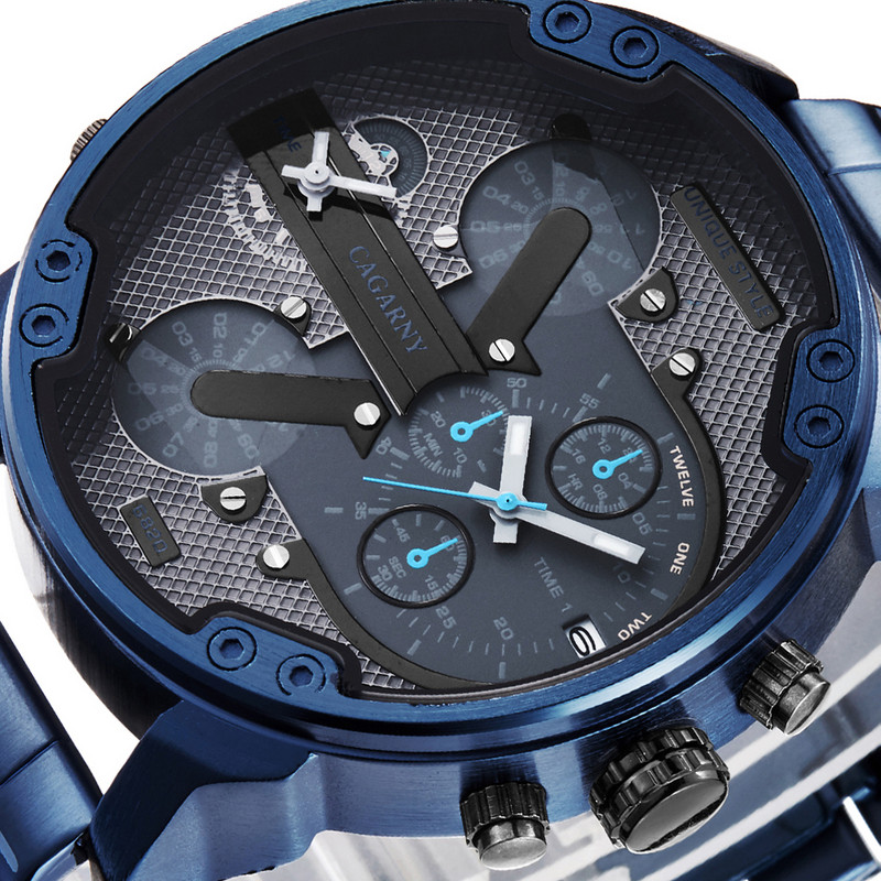 Kvarcni satovi za muškarce Vrhunska luksuzna marka Cagarny Fashion Business Muški ručni sat Gold Steel Muški ručni sat Relogio Masculino