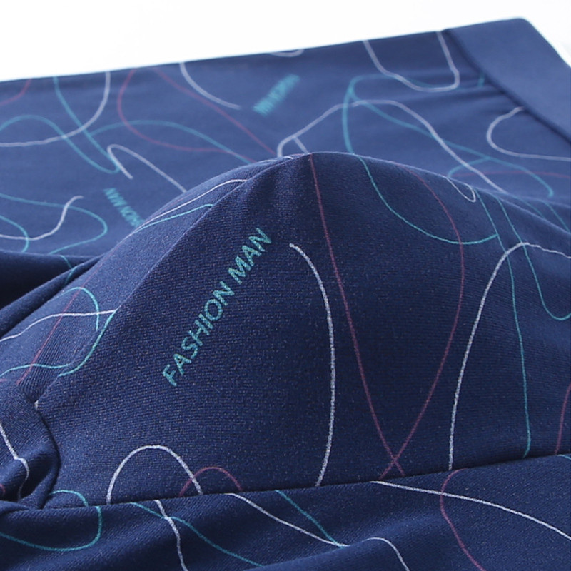 4 kom/lot Muške boksačice U konveksne gaćice s printom Muške modne udobne kratke hlače Muško čvrsto prozračno donje rublje 100 kg