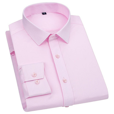 Férfi bambuszszálas klasszikus ruha hosszú ujjú ing tavaszi őszi fehér fekete tömör Chemise Homme férfi üzleti alkalmi ingek