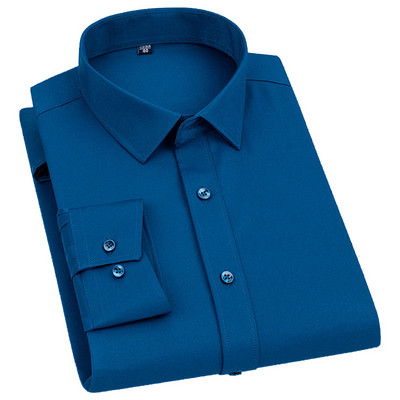 Férfi bambuszszálas klasszikus ruha hosszú ujjú ing tavaszi őszi fehér fekete tömör Chemise Homme férfi üzleti alkalmi ingek
